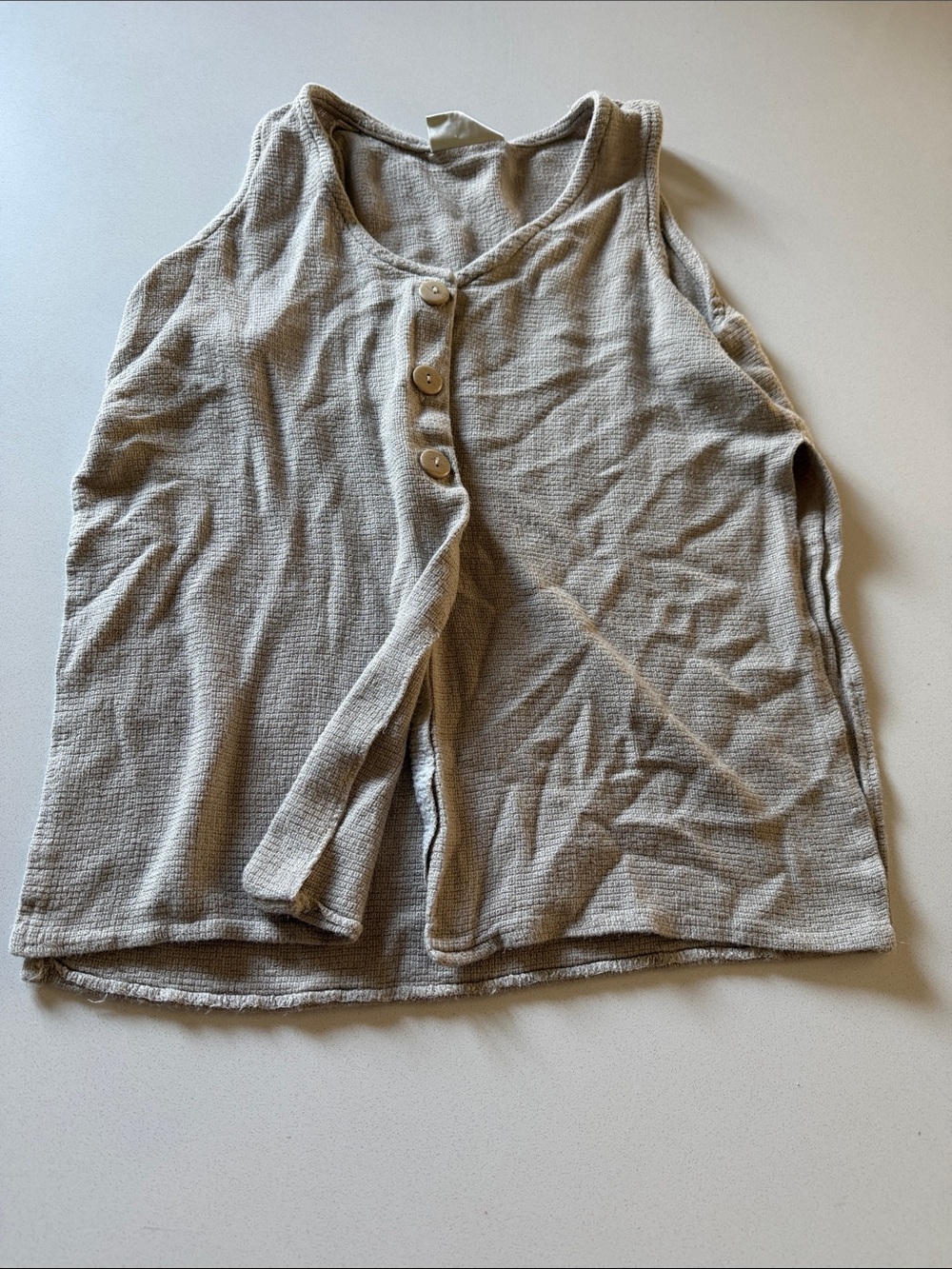 Van Heusen Beige Button-Front Tank Top